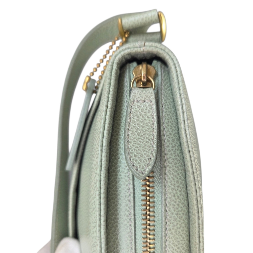 Vintage Coach Madison Regis Light Jade Pebbled Leather Shoulder Bag Italy - Picture 11 of 17
